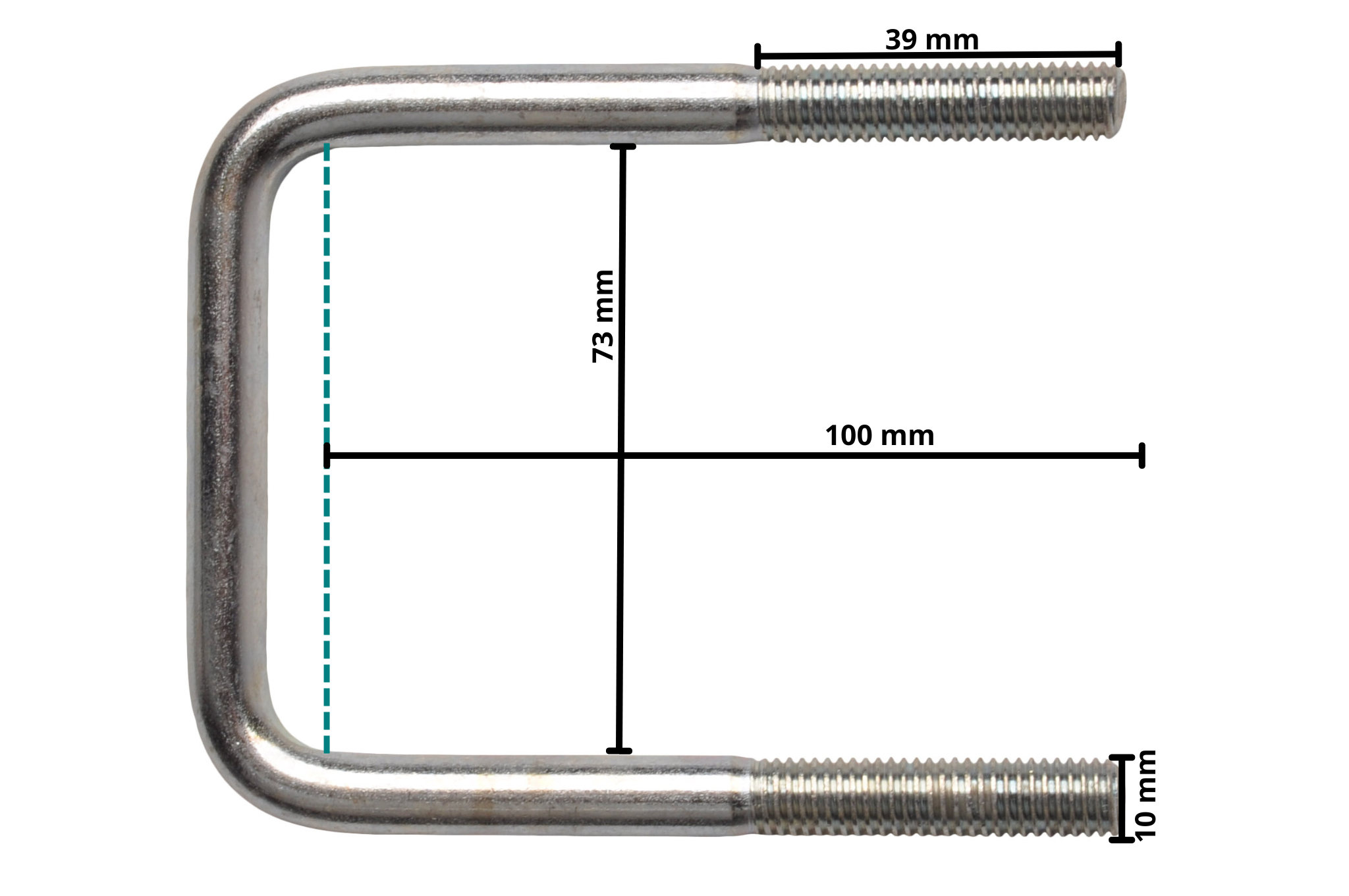 SG Store U-Bolzen M10 100mm - Edelstahl 304 Rohrhalterung 2er Set