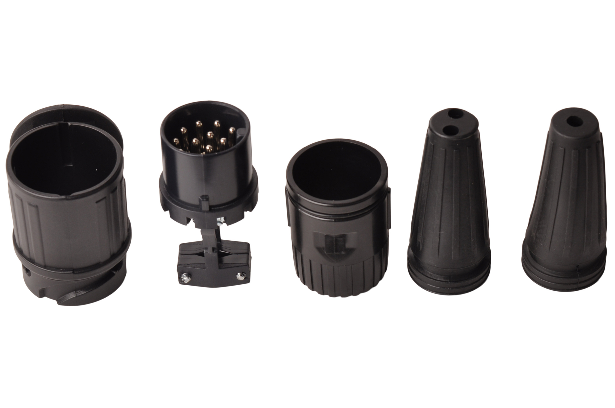 13poliger Anhängerstecker aus Kunststoff mit 1 und 2LochTülle