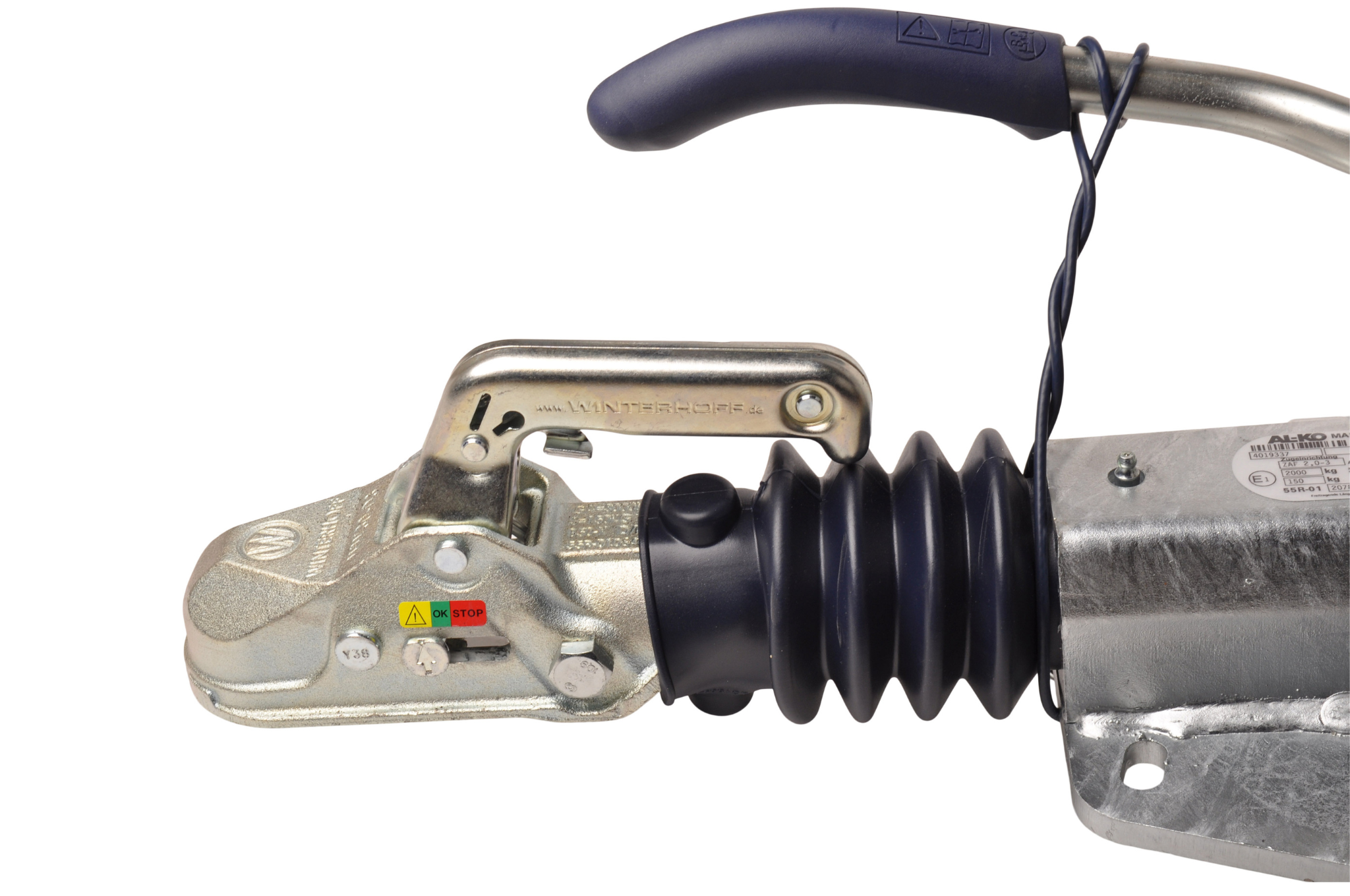 BPW Auflaufeinrichtung für Anhänger ZAF2,0-3 - 2000 kg maximale Zuglast - Aufbau - inklusive Stützradhalterung – Auflaufbremse