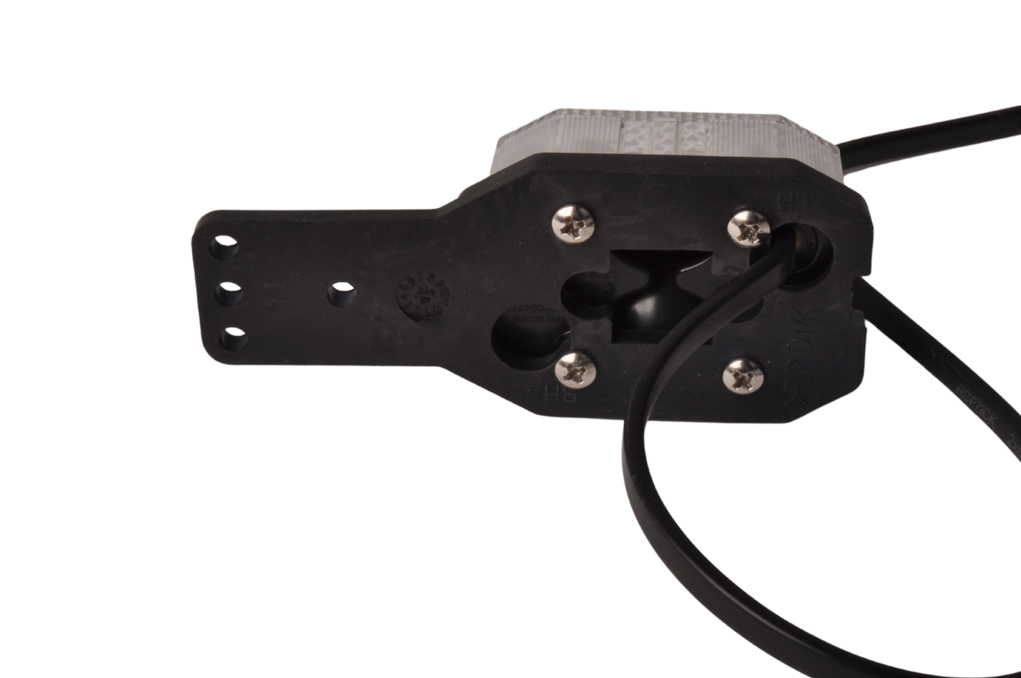 Aspöck Flexipoint LED links- Begrenzungsleuchte rot/weiß auf kleinem Gummihalter mit 0,5m Kabel