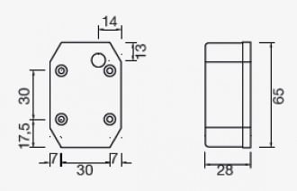 Aspöck Flexipoint Begrenzungsleuchte weiß mit 50 cm DC-Kabel