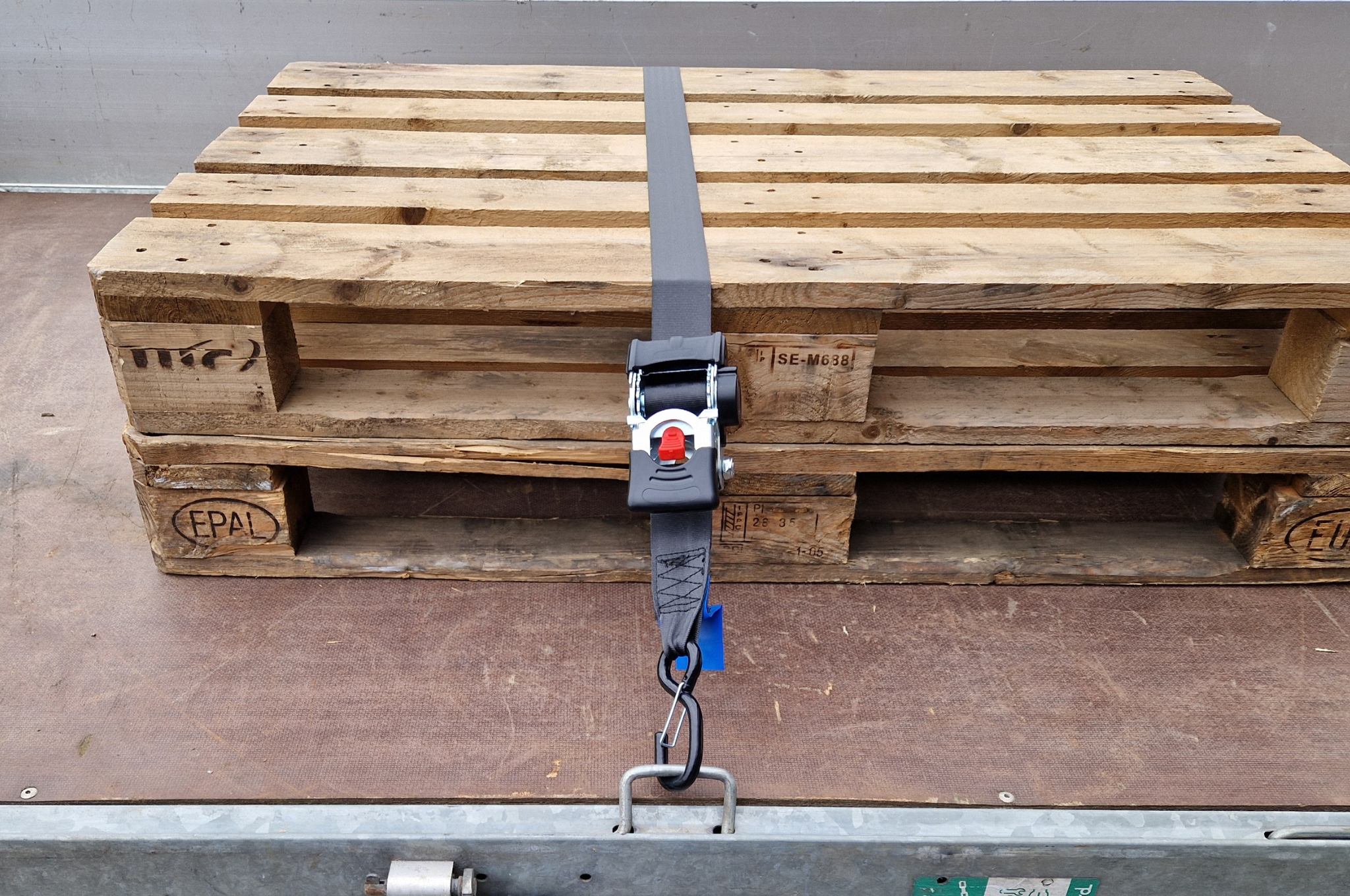 Automatisch aufrollender Spanngurt 180x5 cm - mit S-Haken und Sicherungsfeder - 1500 kg - Set mit 2 Stück