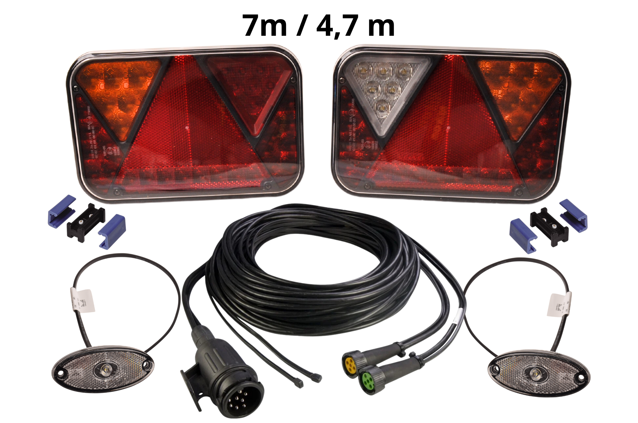 LED Rückleuchten Set von Fristom - 13-polig - inklusive Markierungsbeleuchtung & eingebauten Widerständen - wählen Sie das gewünschte Hauptkabel aus
