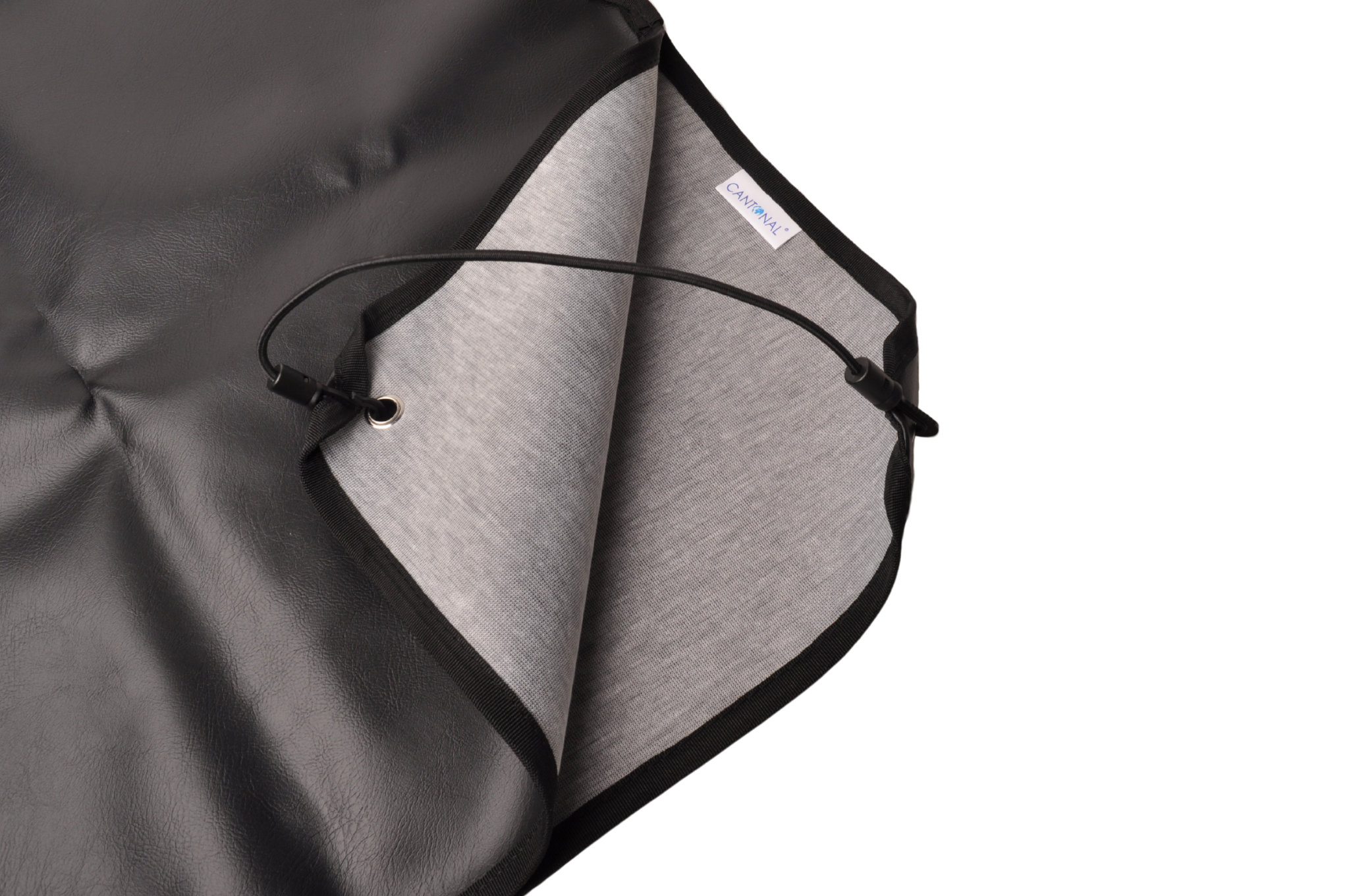 Schwarze Deichselabdeckung 87x55 cm – PU-Material – inklusive Gummizug