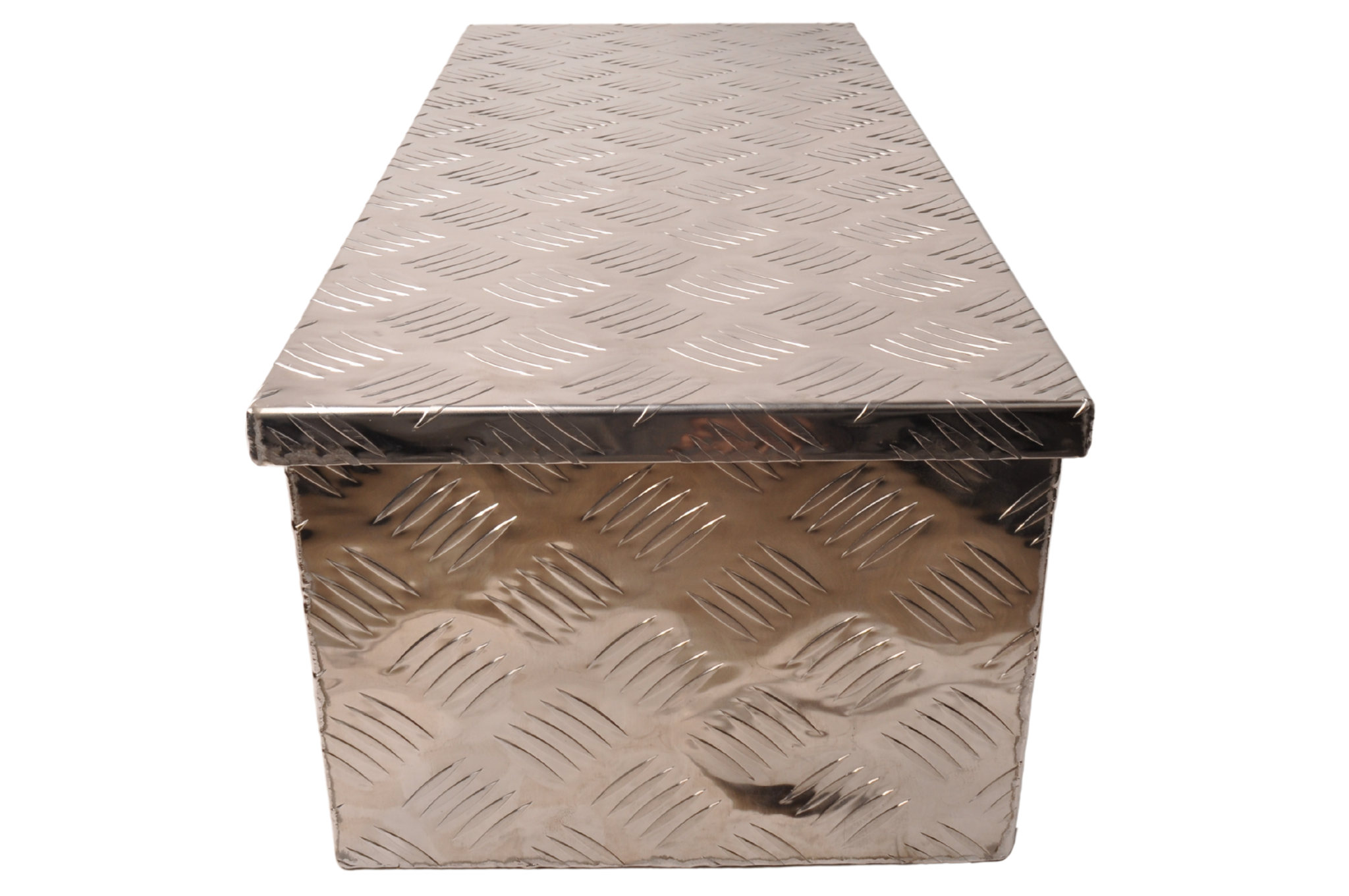 Riffelblech Aluminium Deichselbox/Werkzeugbox/Deichselkasten 765x330x245 mm - mit eingebautem Schloss