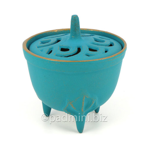 Iwachu Cast Iron Incense Burner Turquoise