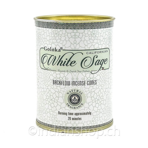 Goloka White Sage Backflow Incense Cones