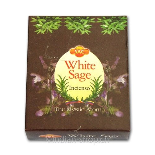 Sandesh White Sage 10 Räucherkegel - Weisser Salbei - SAC Agarbathi