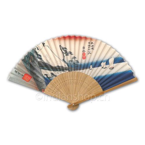 Chinese Hand Fan - Hiroshige Boats - EV-5974