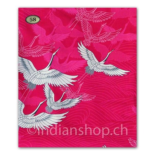 Cotton Yukata Red - Whooping Cranes 528-R