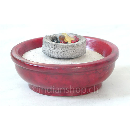 Soap Stone Smudging Bowl Red 10 cm