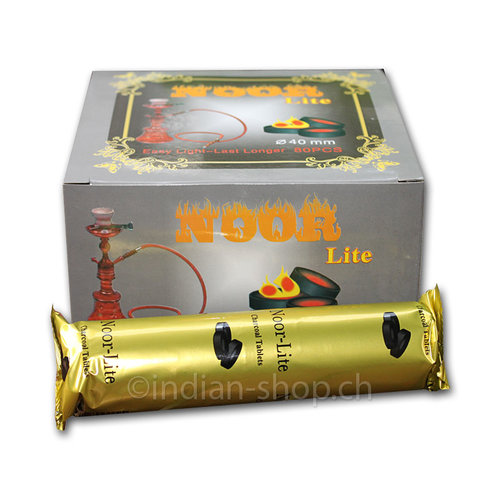 Pastilles de Charbon Noor-Lite pour Fumigation et Chicha 4cm