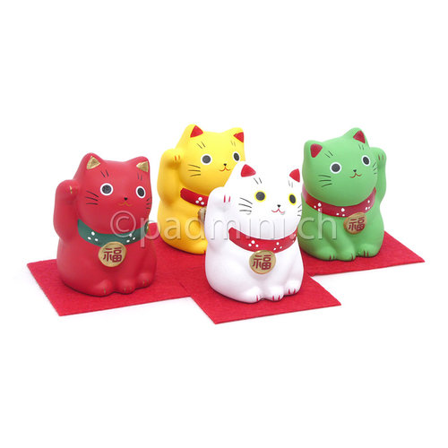 Japanese Lucky Cat 4.5 x 5.5 cm - Various Colors
