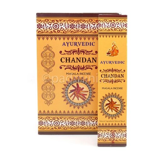 A. S. Agarbathi Works Encens Ayurvedic Chandan Masala 15 Bâtonnets