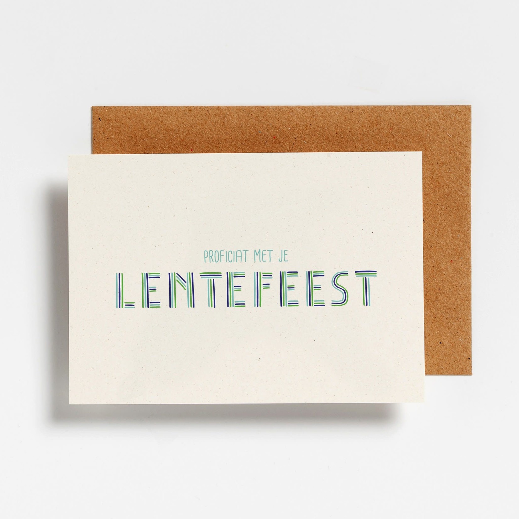 Hello August Postkaart - Lentefeest (blauw/groen)