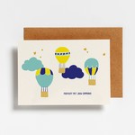 Hello August Postkaart - proficiat met jouw communie (luchtballonnen)