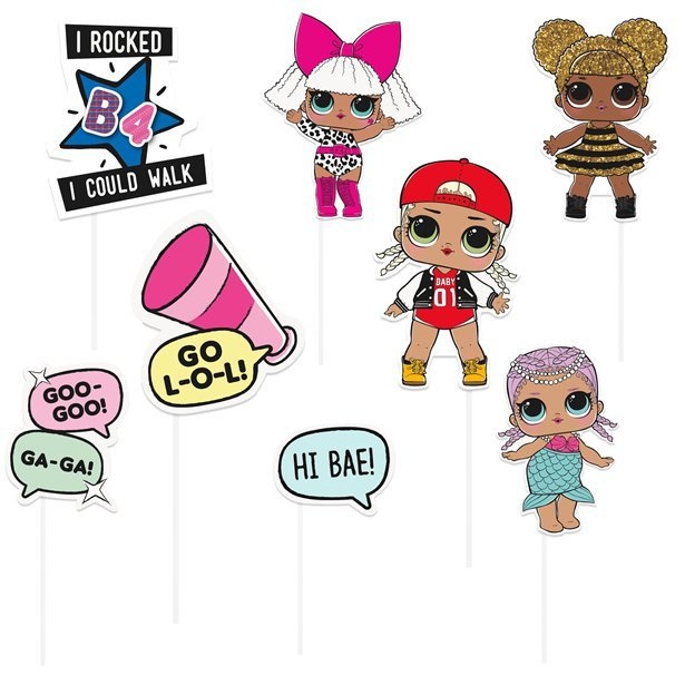 Photobooth Props 'L.O.L. Surprise!' - Kinderfeestje - 8 stuks