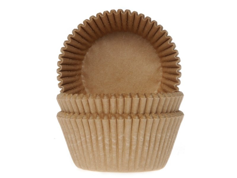 Cupcake vormpjes - Kraft papier (Medium) - 50 stuks