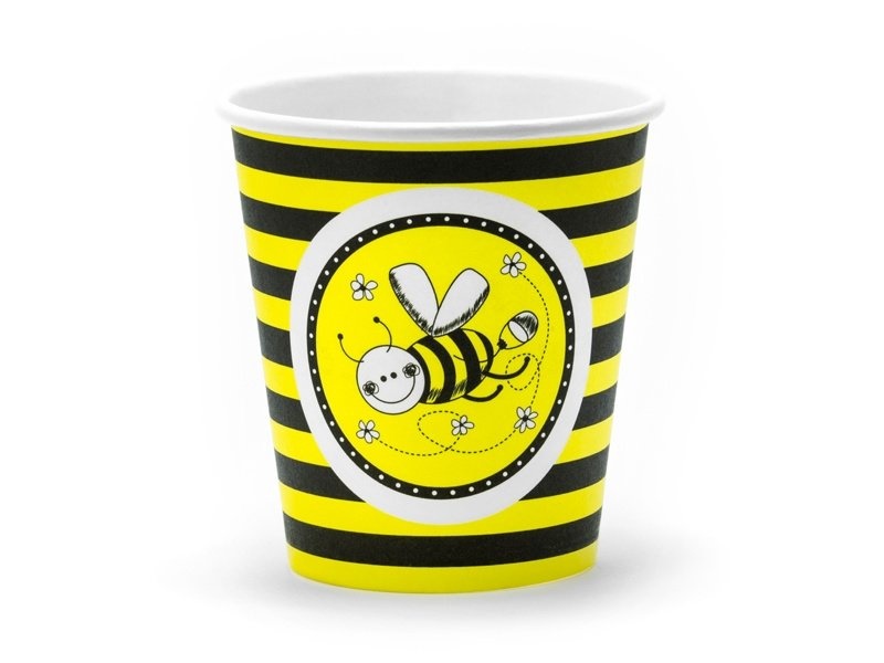 Papieren Bekers - Bee - Bijen kinderfeestje - 6 stuks