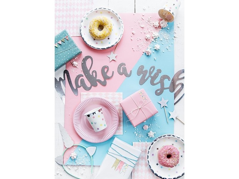 Papieren Gebaksborden - Make a Wish - Unicorn Kinderfeestje - 6 stuks