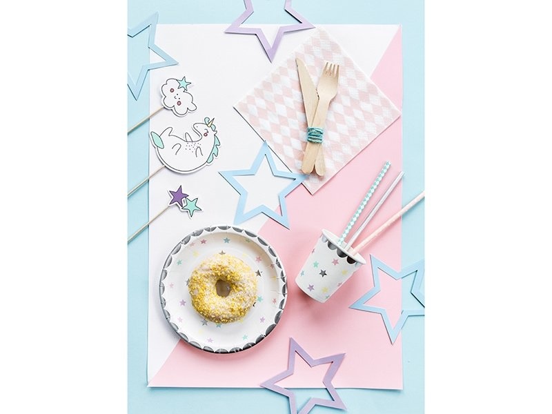 Papieren Gebaksborden - Make a Wish - Unicorn Kinderfeestje - 6 stuks