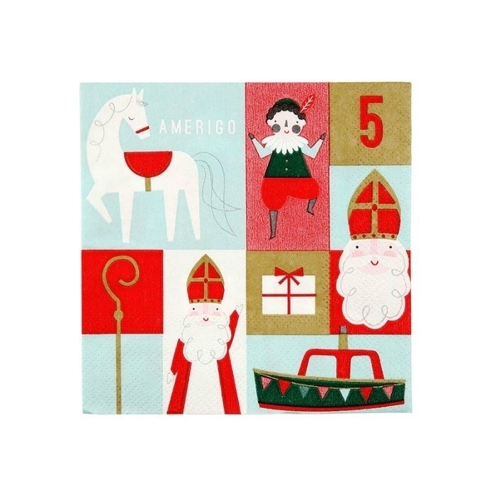 Servetten - Sint & Piet - Sinterklaasfeestje - 20 stuks