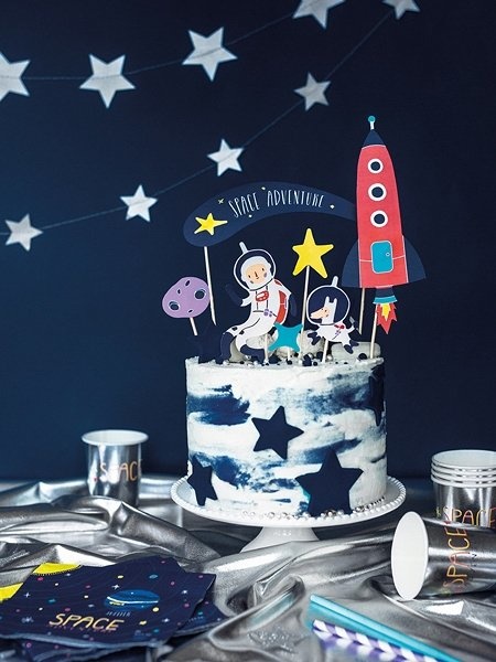 Taarttopper - Space Party - Ruimte kinderfeestje - 7 stuks