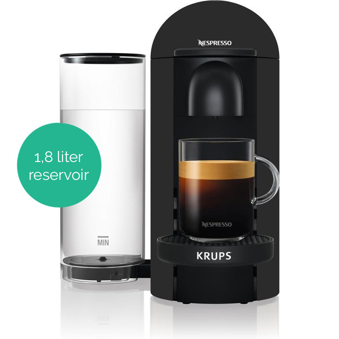 KRUPS Nespresso - Vertuo Plus mat zwart - incl. 1.8L reservoir + 20 cups
