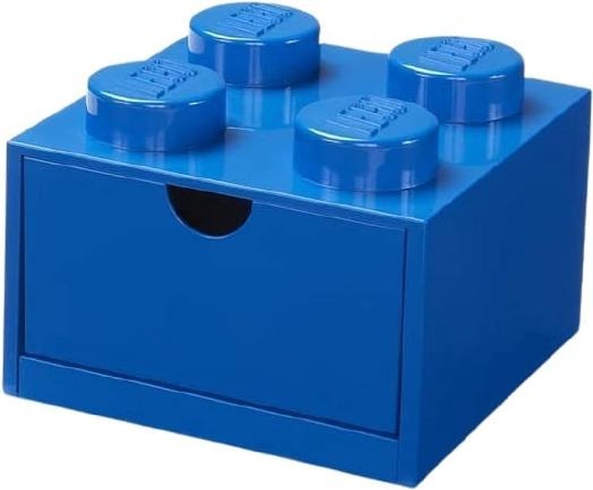 LEGO vierkante opbergbox 4 noppen 15,8 x 11,3 cm blauw