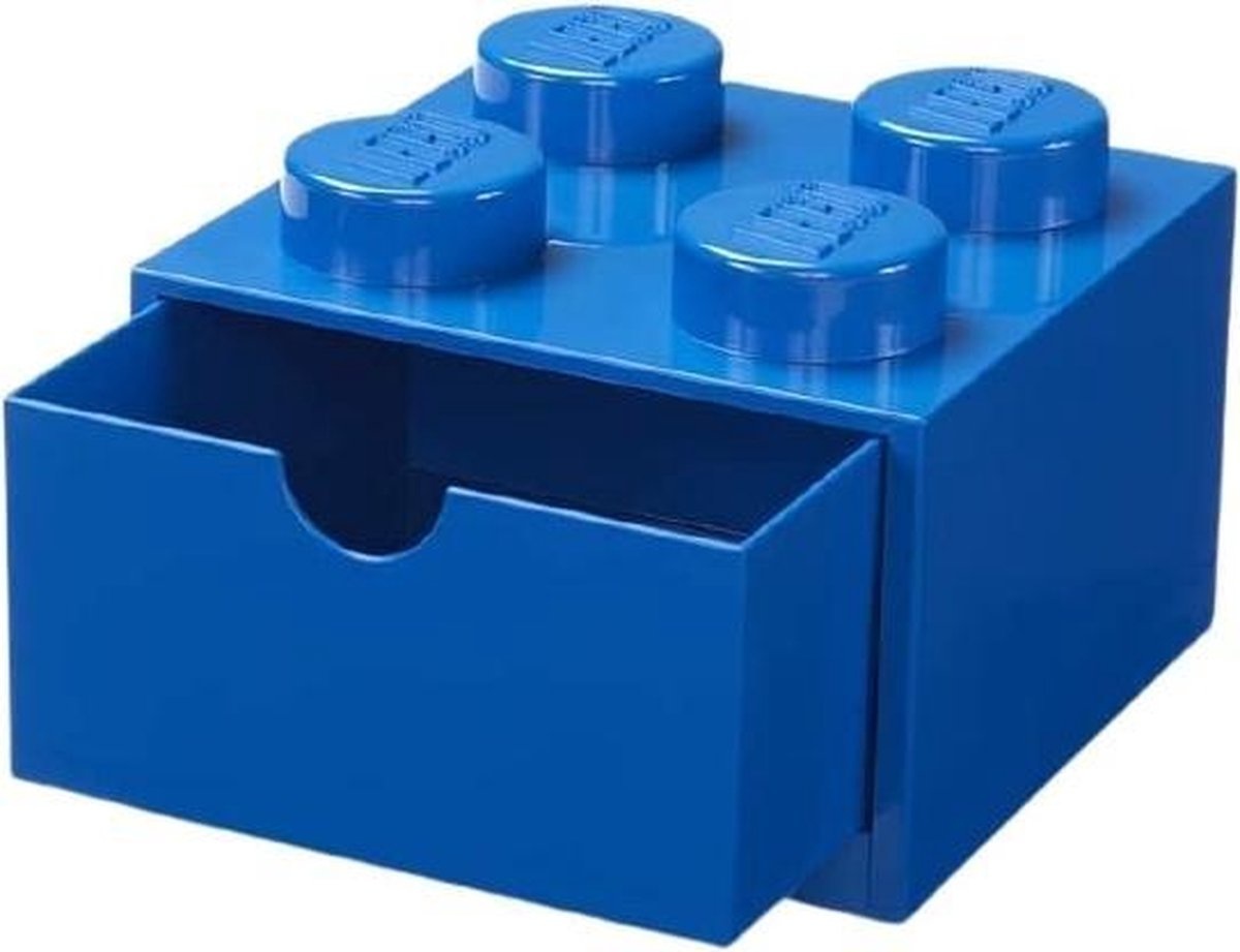 LEGO vierkante opbergbox 4 noppen 15,8 x 11,3 cm blauw