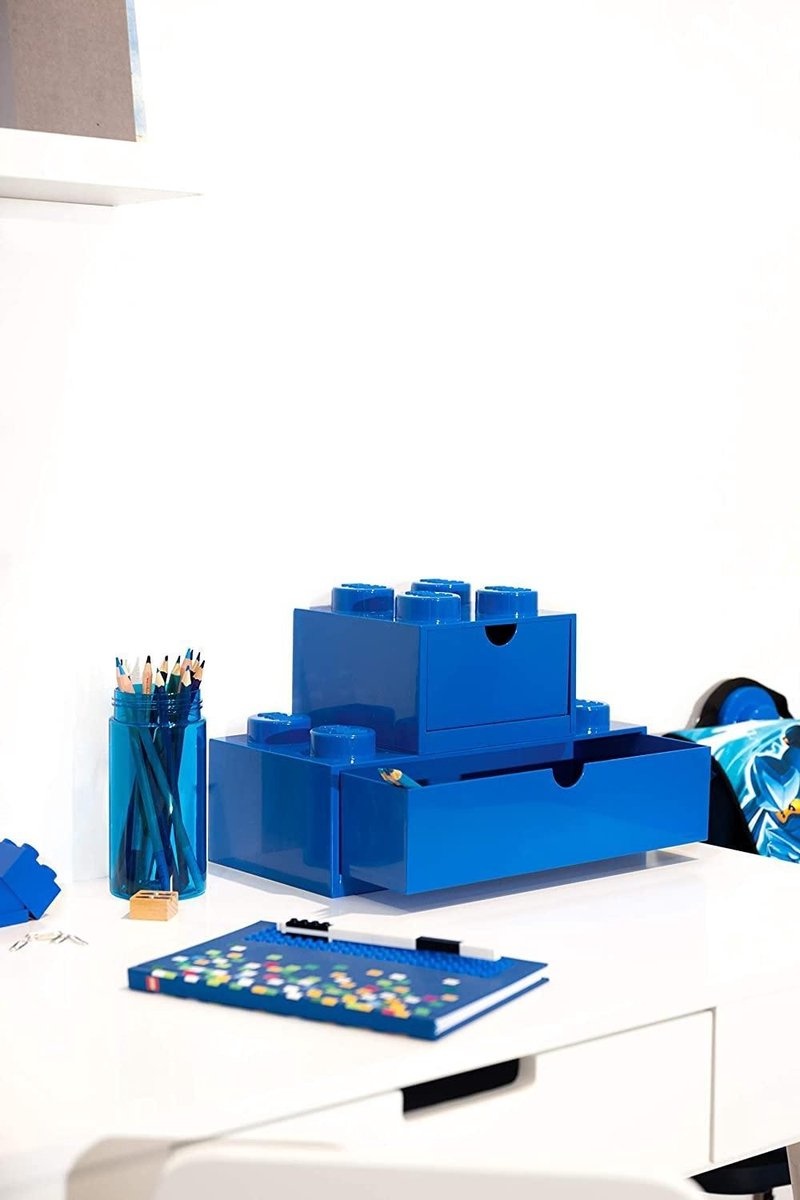 LEGO vierkante opbergbox 4 noppen 15,8 x 11,3 cm blauw