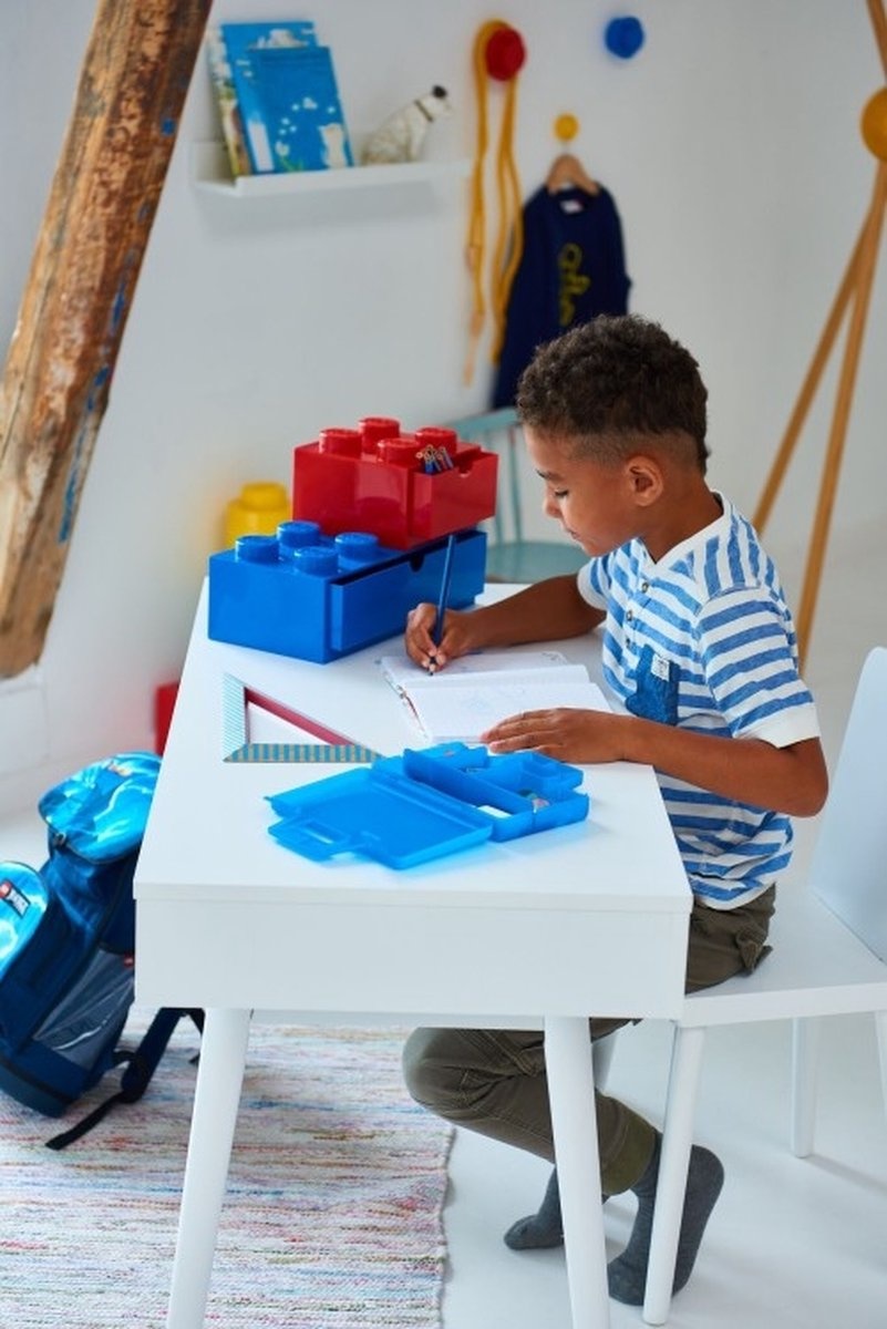 LEGO vierkante opbergbox 4 noppen 15,8 x 11,3 cm blauw