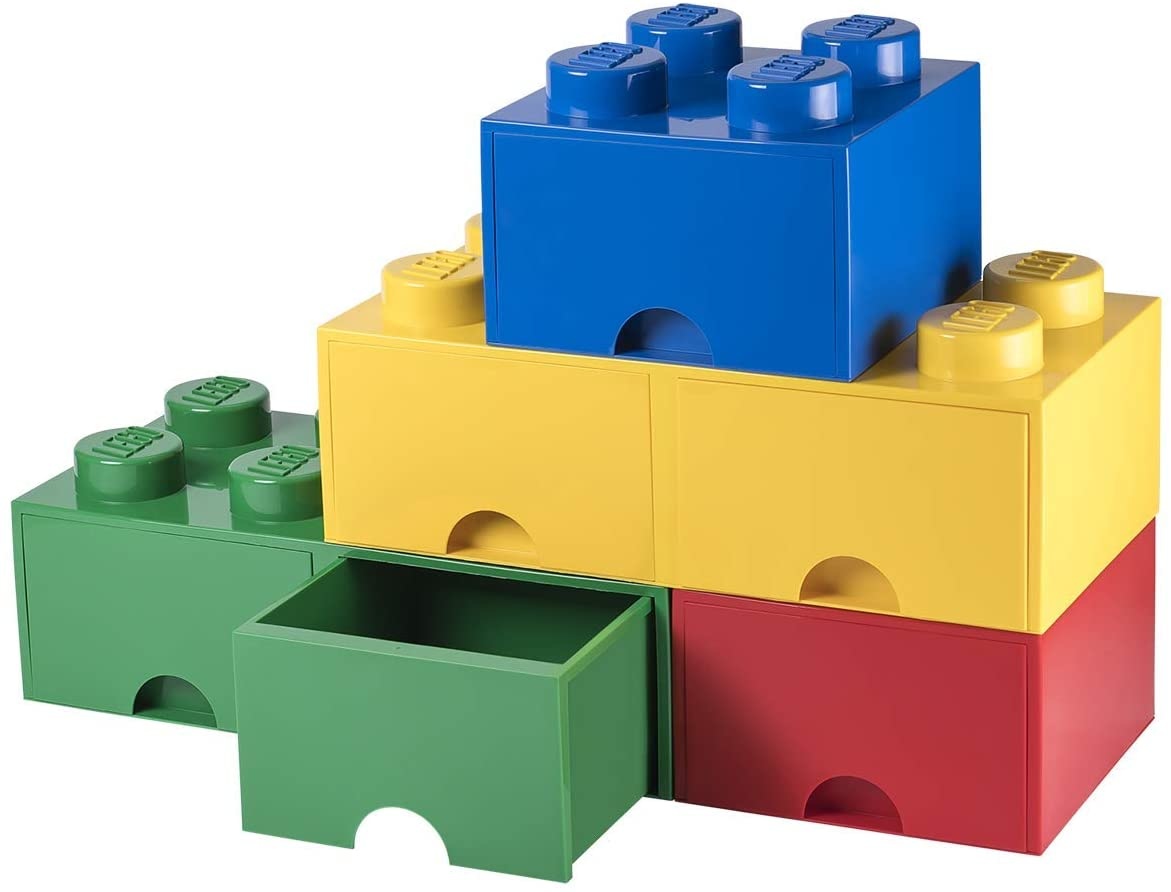 LEGO vierkante opbergbox 4 noppen 15,8 x 11,3 cm blauw