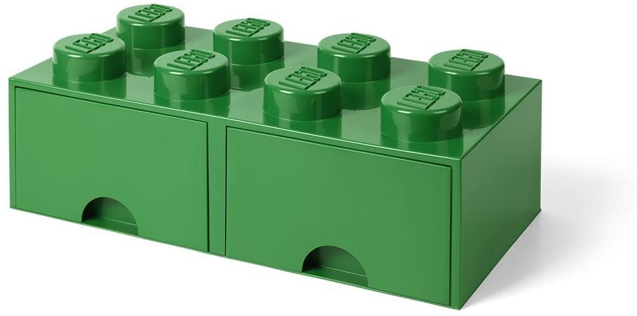 LEGO opbergsteen met 2 lades 8 noppen 50 x 18 cm wit