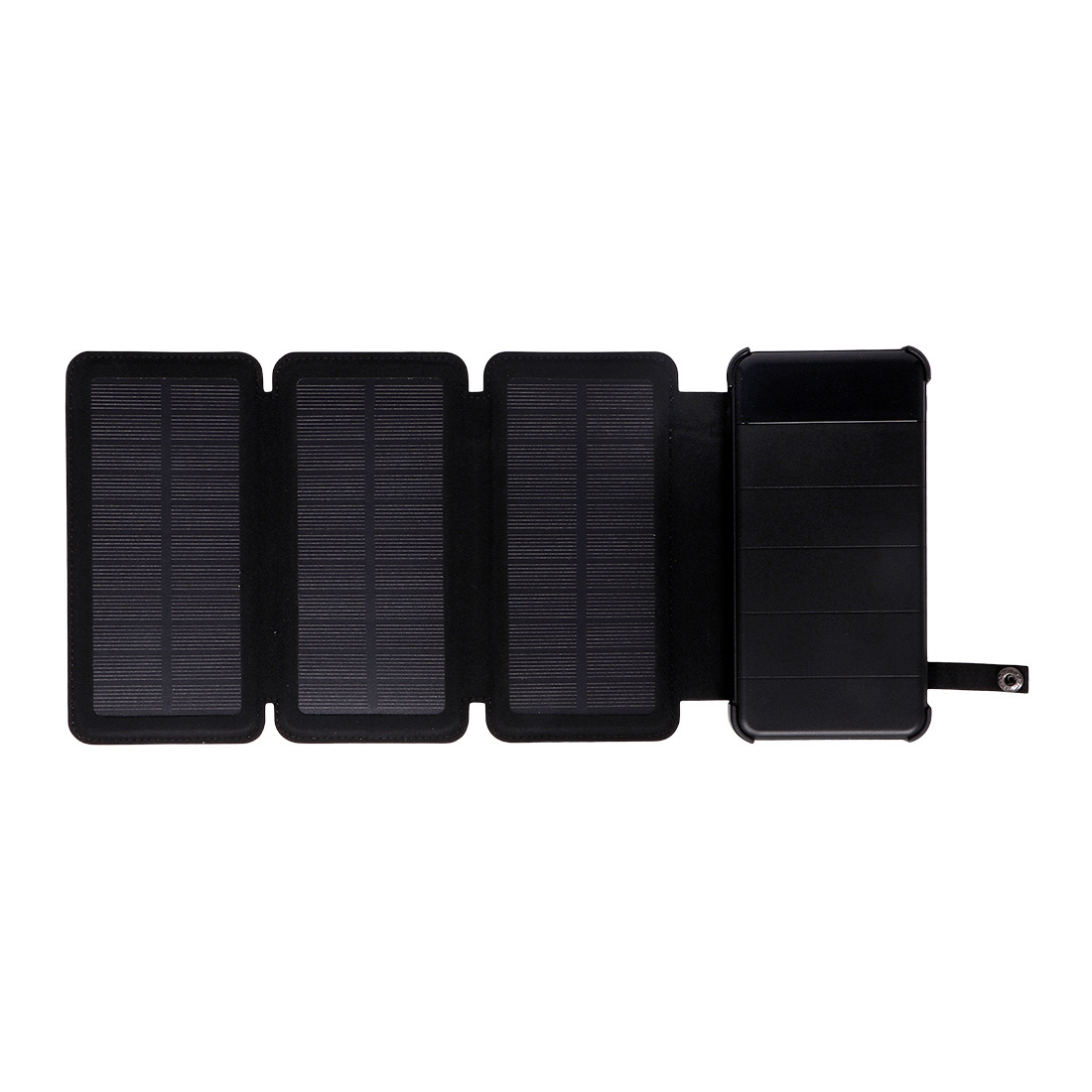 Brainz Oplaadbare Solar Powerbank met LED lamp - 8000mAh - zwart