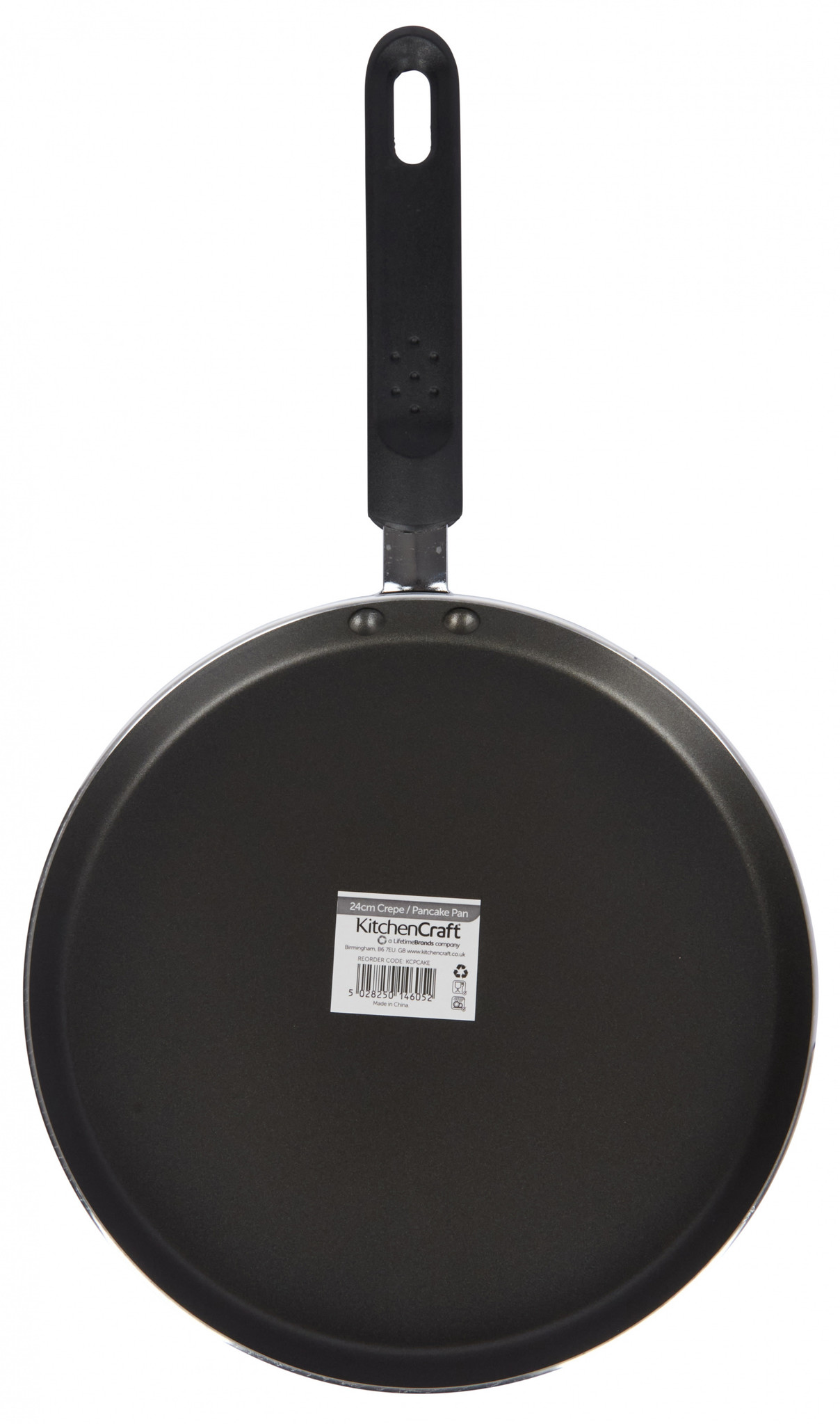 KitchenCraft Pannenkoekenpan / Crêpes pan 24 cm - 2x titanium - zwart