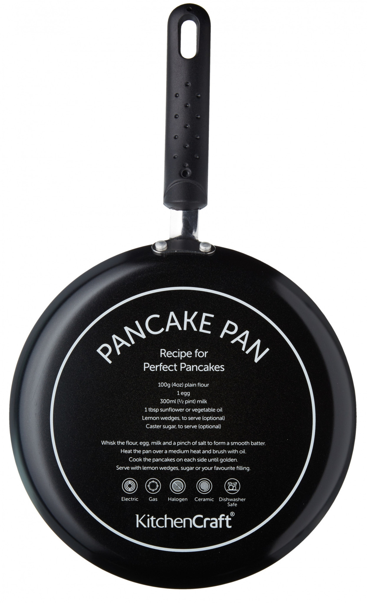 KitchenCraft Pannenkoekenpan / Crêpes pan 24 cm - 2x titanium - zwart