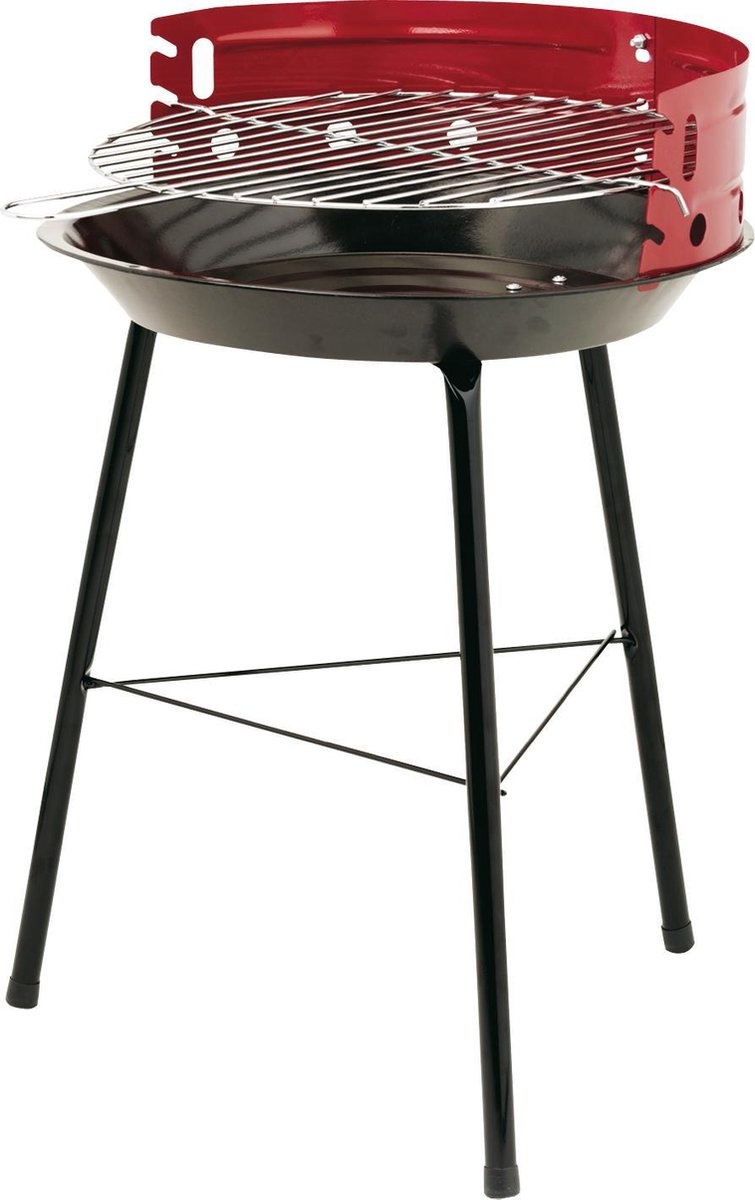 Houtskoolbarbecue Ø38 cm - Halfopen - Zwart / Rood - BBQ