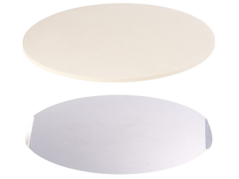 Pizzasteen 38 cm met RVS pizzaschep - 2delige set