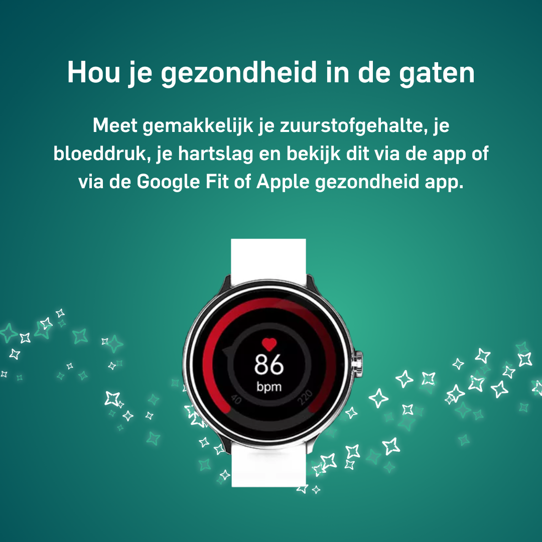 Adwear SWk50 Smartwatch - Sierraad om je pols - met extra wit bandje