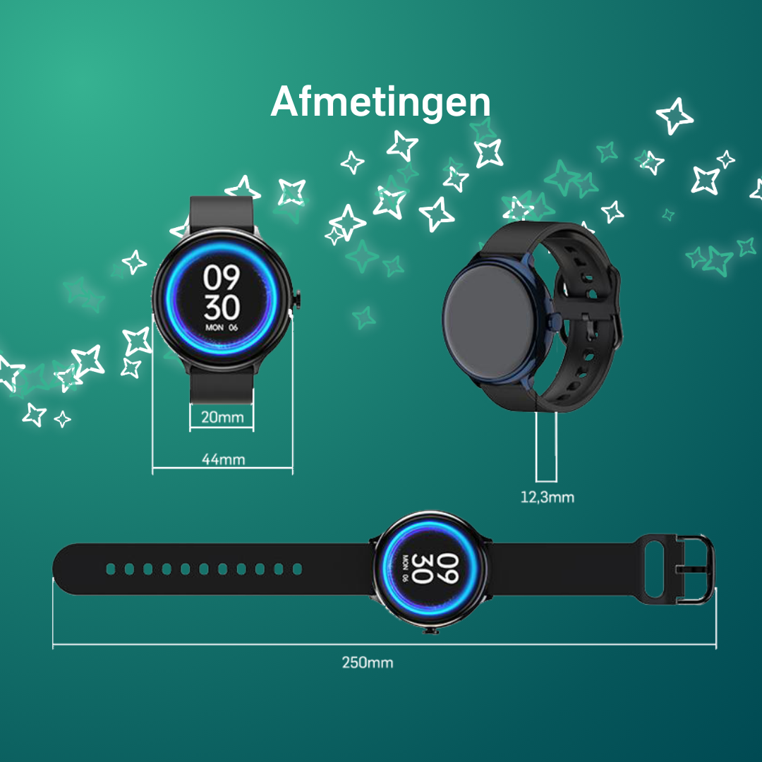 Adwear SWk50 Smartwatch - Sierraad om je pols - met extra wit bandje