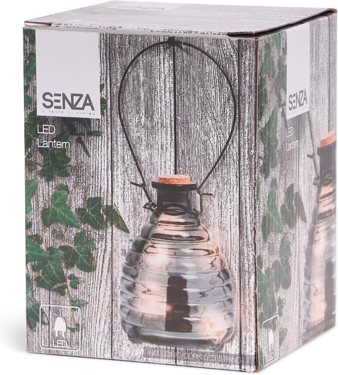 SENZA - LED lantaarn zwart getint glas