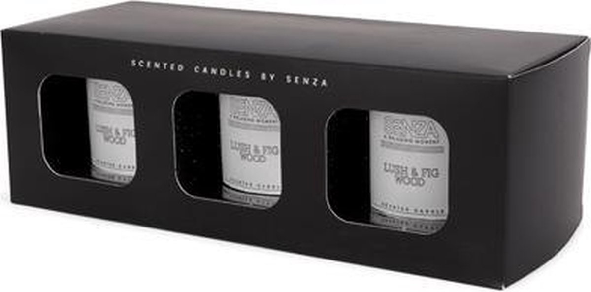 Senza Geurkaarsen Zwart/Wit Stippen - Set 3 st.