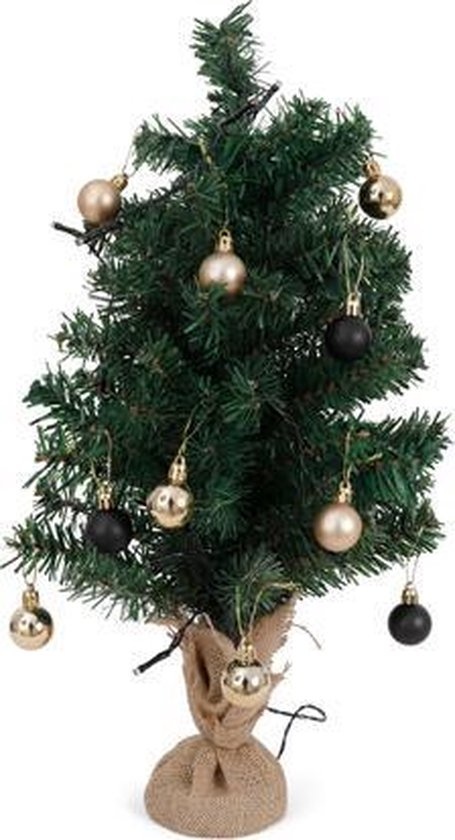 SENZA Kerstboom-in-a-Box - incl. kerstballen en verlichting - 36 cm hoog