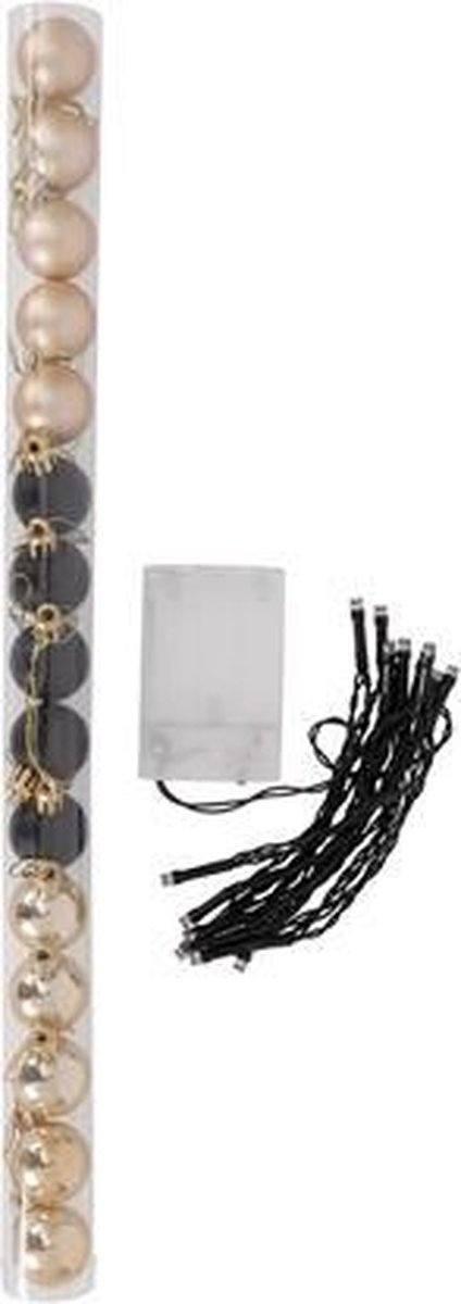 SENZA Kerstboom-in-a-Box - incl. kerstballen en verlichting - 36 cm hoog