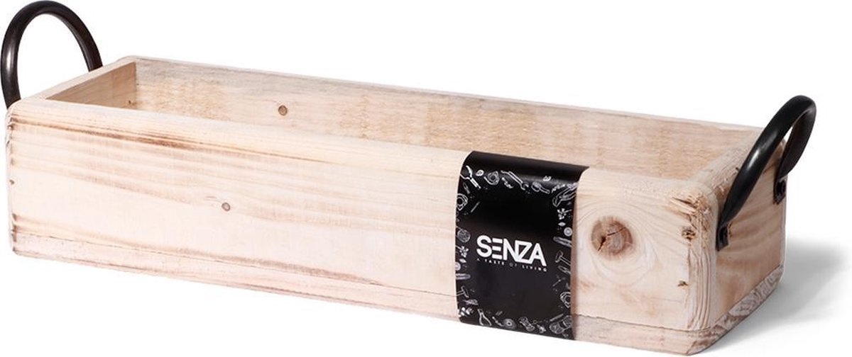 SENZA Houten Dienblad - Handvaten - Naturel Hout - 45,5 x 14,5 CM