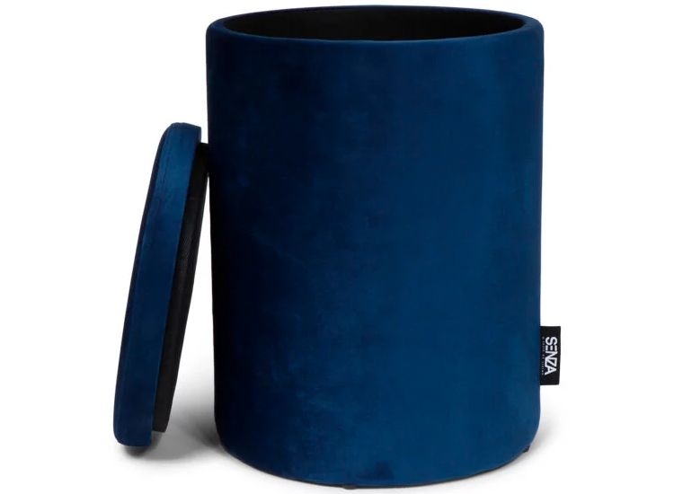 SENZA Ronde poef - Met opbergruimte - Velvet - Blauw