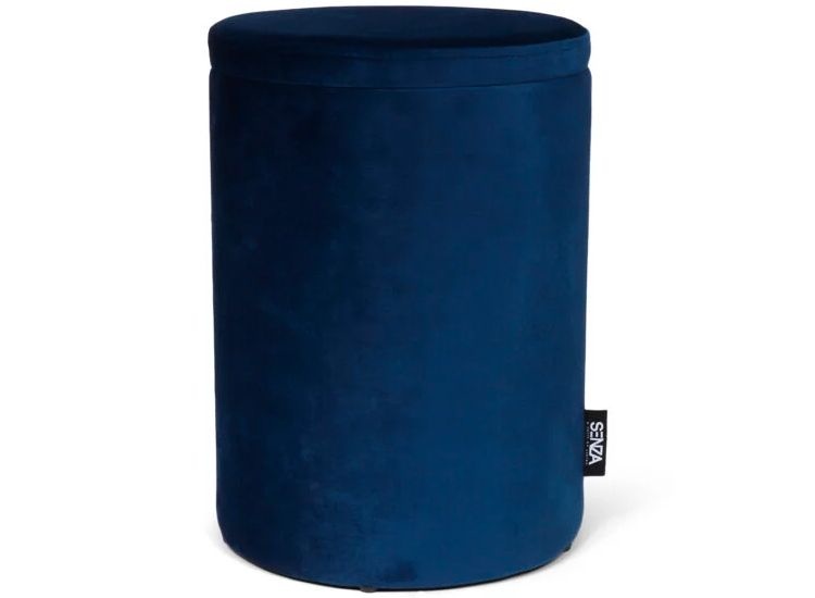 SENZA Ronde poef - Met opbergruimte - Velvet - Blauw