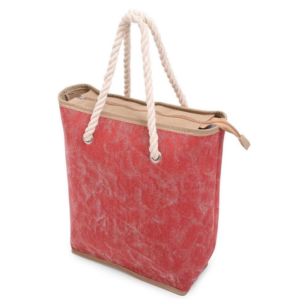Norlander Canvas Shopper - Strandtas - Boodschappentas - Rood - 37 x 37 x 13 cm - 7 Liter - Bohemian Style