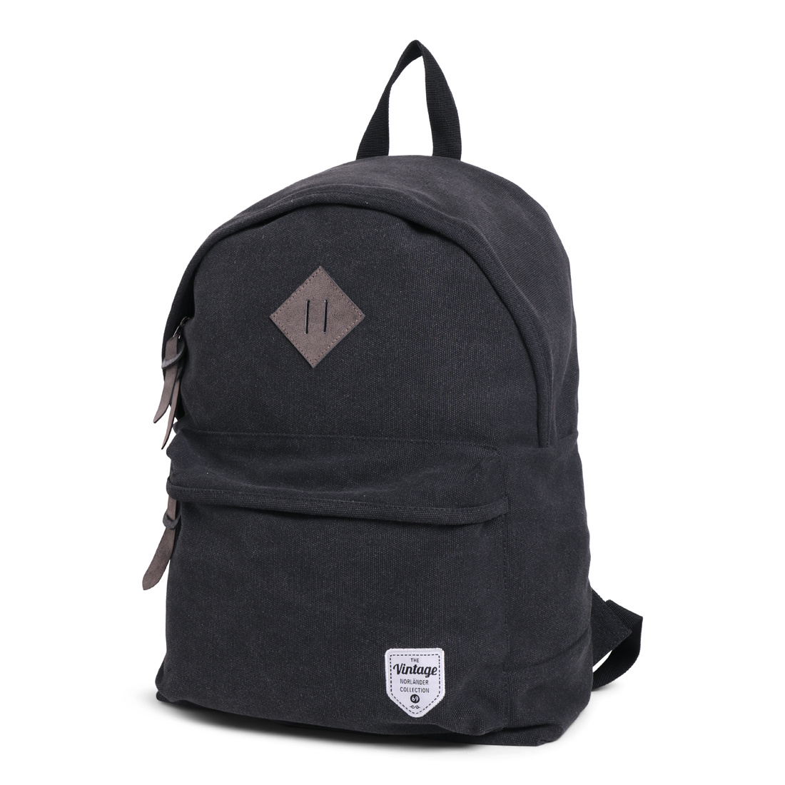 Norländer Everyday Canvas Rugzak Vintage Backpack Zwart